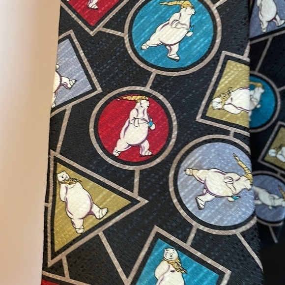 Coca Cola Polar Bear Silk Tie Vintage Novelty Graphic - Picture 7 of 16